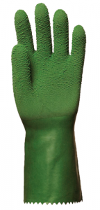 Ръкавици крепиран латекс, зелени, 32 cm
